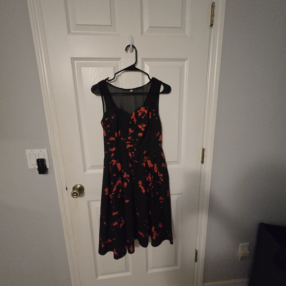 Black and Red Floral Dress